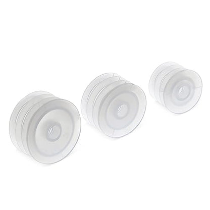 Juvale Medicine Bottle Adapter for Syringe - 45 Pack, 17/21/24 mm, Clear Polypropylene - Press-In Bottle Adapter for Oral Syringes - For Pediatric & Veterinary Dosing