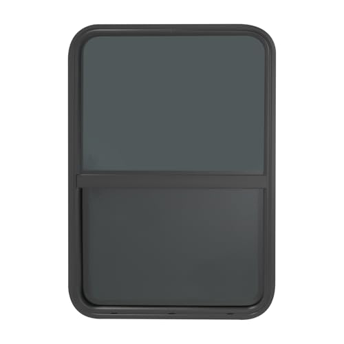 RV Window, 24" X 36" Universal RV Window Vertical Slide W/Trim Ring, Vertical Sliding Glass Window with Screen Window for Cargo, Horse Trailer, Marine Camper Window Replacement (24" X 36") - size: 24" X 36"
