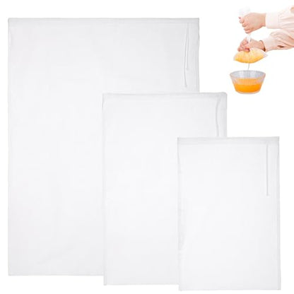 Cheesecloth Bags for Straining, 3 Pack, Reusable Fine Mesh Nylon Cheese Cloth Bag with Drawstring for Straining Nut Milk, Juice, Yogurt, Coffee, 100 Mesh (9.45x14.17"/11.81x17.72"/17.72x23.62") - size: Combo - 9.45x14.17"/11.81x17.72"/17.72x23.62"