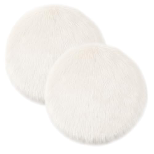 Drydiet 2 Pcs Natural Sheepskin for Bed Sores 17x17 in,Circle,White - color: White, style: Circle