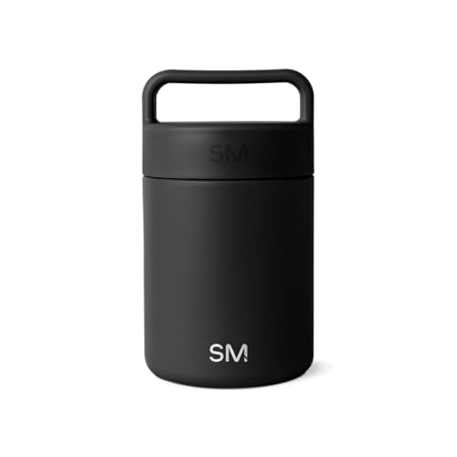 Simple Modern Insulated Food Jar with Handle | 12oz | Black | Provision Stainless Steel Food Jar, Lunch Container | Leak Proof for Adults, Smoothie Bowl, Soup | Midnight Black - color: - Midnight Black, size: 12 Ounces