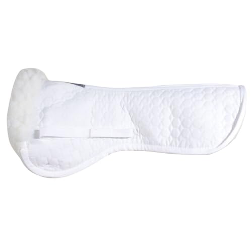 Dura-Tech Fleece Half Horse Saddle Pad | Customizable Comfort & Fit | Enhance Your Riding Experience - color: White