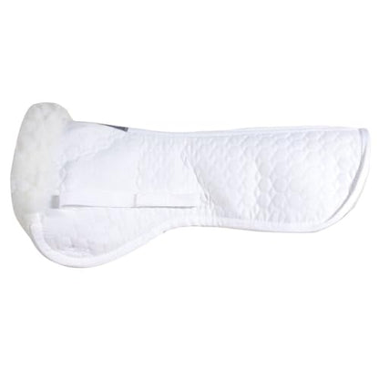 Dura-Tech Fleece Half Horse Saddle Pad | Customizable Comfort & Fit | Enhance Your Riding Experience - color: White