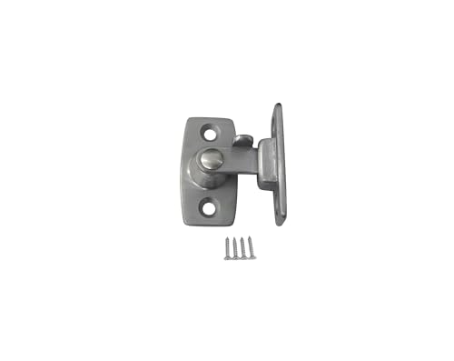 Heavy Forged Solid Brass Door Latch, 90 Degree Right Angle Door Latch Buckle for Doors & Windows, Small, 1.75", Satin Chrome, 1 Pack, Made in Taiwan - color: Satin Chrome-1.75", size: 1 Pack