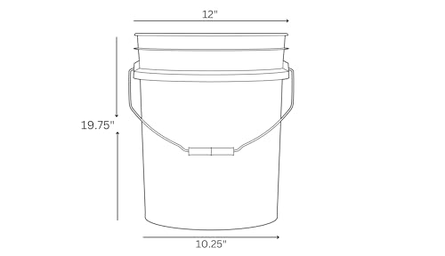 House Naturals 7 Gallon Large Bucket with Air Tight Screw On Lid- Food Grade BPA Free(Pack of 2) Made in USA