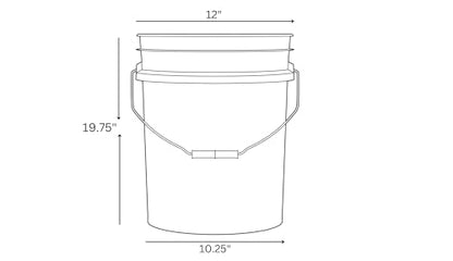 House Naturals 7 Gallon Large Green Food Grade - BPA Free- Made in USA Bucket Pail Container with Black Screw On Gasket lid (Pack of 2)