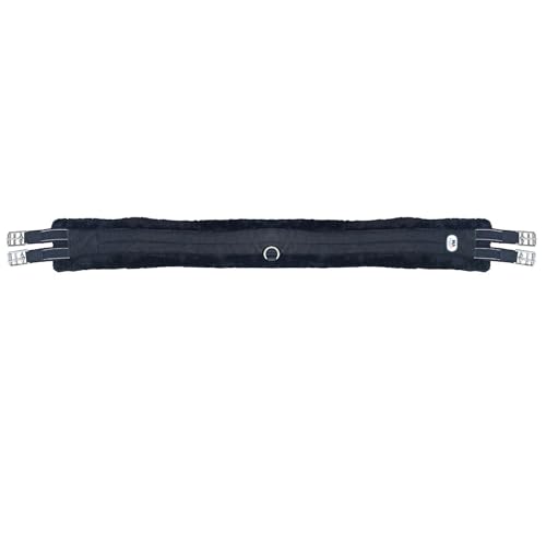 Majestic Ally Mink Fleece Padded Girth with Heavy Duty Elastics & Stainless Steal Hardware Brown -42",44",46",48" and 50" - color: Black, size: 52 Inch