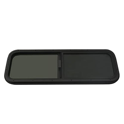 Vertical Sliding Black RV Window for Teardrop, Cargo, Horse Trailer, Marine Camper Window Replacement,42" Wide x 12" Tall - size: 42"x12"