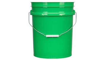 House Naturals 5 Gallon Green Food Grade BPA Free Made in USA Bucket Pail with Airtight Screw On Blue lid(Pack of 2)