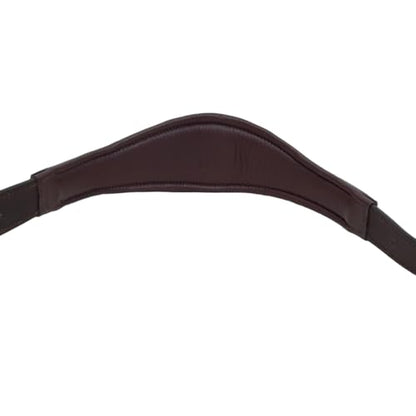 All Sides Padded Curved Design Horse Leather Halter with Brass Name Plate - color: Black, size: Oversize/Warmblood