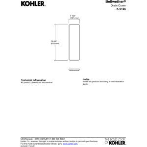 KOHLER 9156-NX Bellwether Aluminum Drain Cover for 60-Inch x 32-Inch Shower Base, Brushed Nickel - color: Brushed Nickel