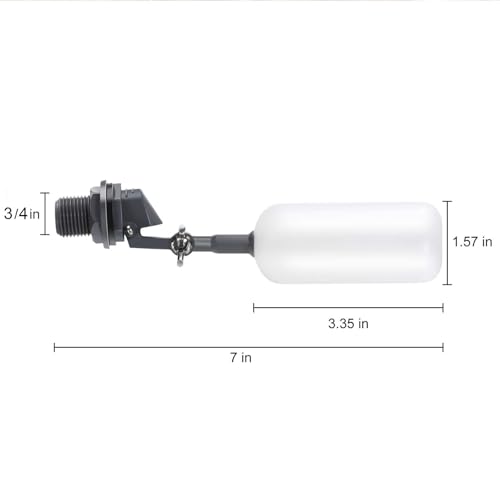 Blulu 3 Pack Float Valve 1/2 Inch Automatic Fill Float Valve, Dark Gray - color: Dark Gray