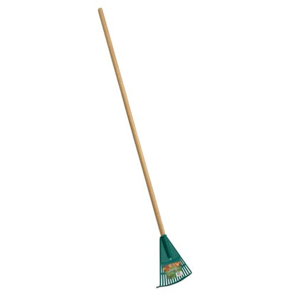 FARM-TUFF 8 Inch Garden Rake with 48 Inch Hardwood Handle - Durable & Compact Garden Rake for Shrubs, Flower Beds, and Tight Spaces