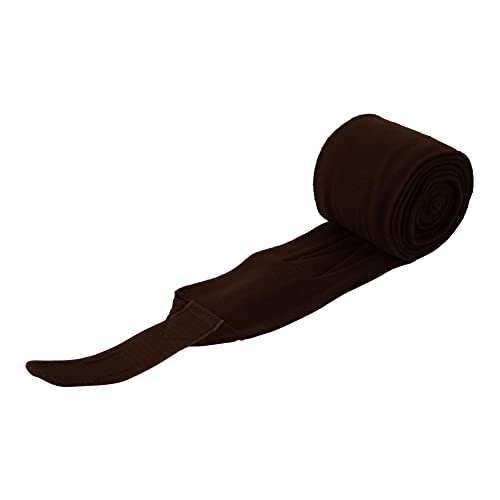 Huntley Equestrian Polo Wraps for Horses Protective Leg Support Bandage, Training, Exercising & Turnout - Pack of 4 - Brown - color: Brown