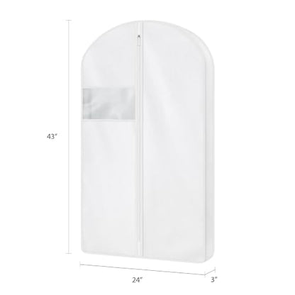 43 Inch Cotton Garment Bag for Hanging Clothes, 3 Pack Suit Bag - size: 3"W x 43"H-2pcs