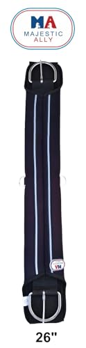 Majestic Ally Neoprene Straight Cinch Girth Stainless Steal Buckles Black -22'', 26",30" and 34" - size: 26 Inch