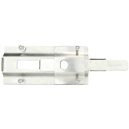 Stainless Steel Roll Up Door Cylinder Latch 7-7/8" x 3-5/8", with 4 Bolt mounting Hardware Included - size: SS-487S