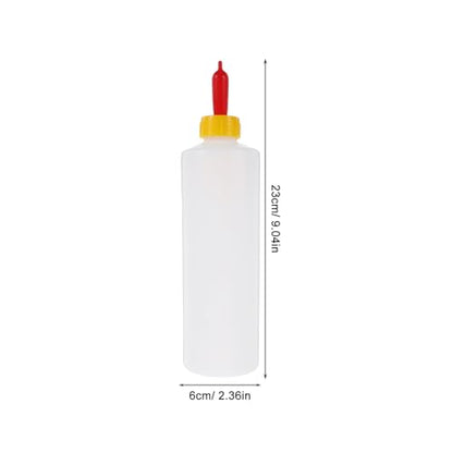 Sewroro 5 Sets 400ml Plastic Small Animal Milk Bottles for Lamb Feeding