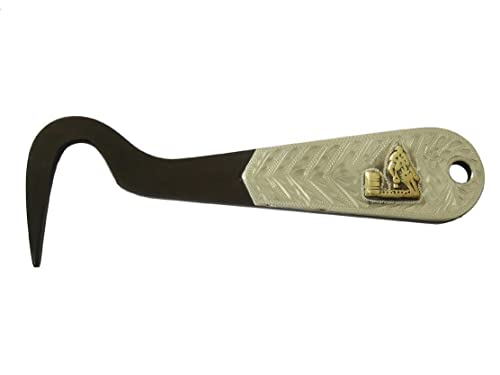 AJ Tack Antique Brown Steel Hoof Pick, Silver Engraving Barrel Racing - color: Barrel Racing
