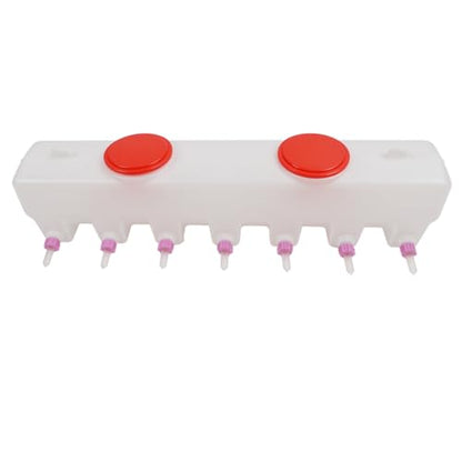 Livestock Milk Feeder 14 Nipple Double Sided Design for Lambs Calves and Piglets 9L Capacity with Silicone Drink Nipples and Check Valve