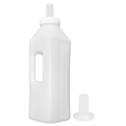 ibasenice Calf Sheep Milk Bottle 3L with Handle, Silicone Nipples & Lid for Orphaned Lambs Calves Puppies, Ergonomic Feeder for Farm Home Use
