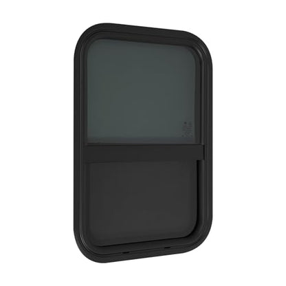 2 Pack RV Window Teardrop Style, 15" X 22" Universal RV Window Vertical Slide With 2 Trim Ring, Vertical Sliding Glass Window with Screen Window for Cargo, Horse Trailer (15"Wx22"H（2 pack）) - size: 15"Wx22"H（2 pack）