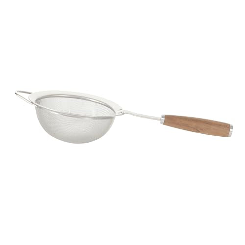 Sur La Table Kitchen Essential Stainless Steel W/Walnut Handle 5.5 Inch Mesh Strainer and Sifter