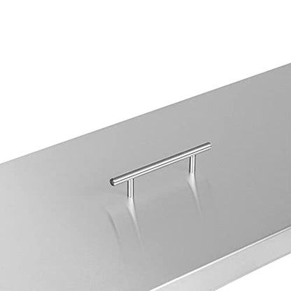 Celestial Fire Pit Cover for 30”x10” Rectangular Burner Pan (33" x 13" Actual Size), Stainless Steel, Wrapped Edge - size: 33" x 13"