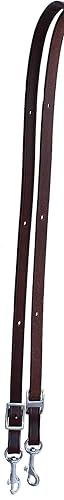 CHALLENGER Horse Western 8' Tan Leather Rubber Grip Contest Barrel Reins Black 805LR11BK - color: Brown/Teal