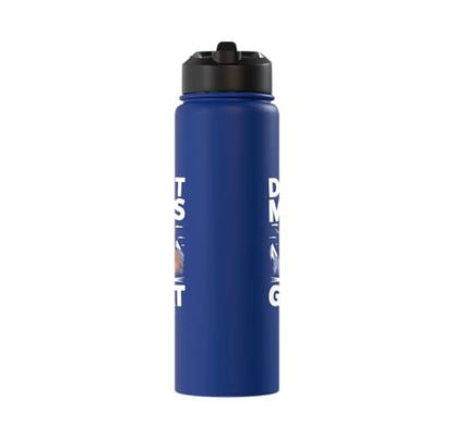 Don´t Mess With My Goat Cute Coat Pygmy Goat Farmer Stainless Steel Insulated Water Bottle - color: Royal Blue