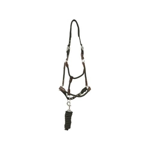 Huntley Equestrian Nylon Halter and Lead, Black - size: Cob
