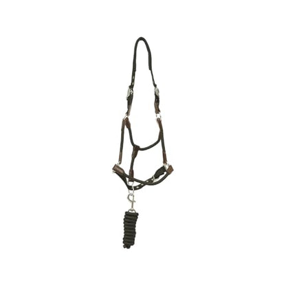Huntley Equestrian Nylon Halter and Lead, Black - size: Cob