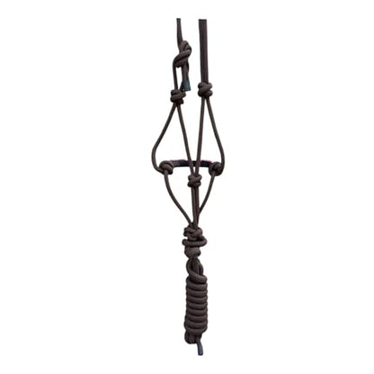 Majestic Ally Padded Beaded Nose Braided Rope Halter with 10' Matching Lead - Full (Brown) - color: Brown
