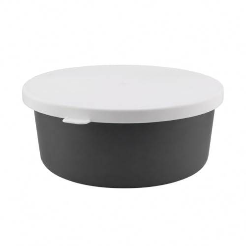 Correct Connect Large 2.9 Gallon Horse Feed Storage Bowl with Snap Lid, Stackable Horse Feed Container for Feed, Treats and Supplements, BPA Free Food Safe Bucket (Grey) - color: Grey