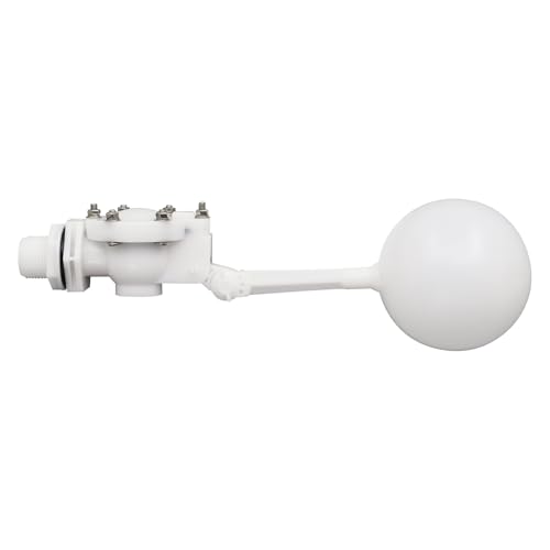 3/4 Detachable Floating Float Valve,White Plastic Water Float Valve with Adjustable Arm for Water Level Control for Water Tank Pond, Livestock Waterer (3/4") - size: 0.75 Inch