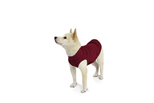 Gooby Stretch Fleece Vest Dog Sweater, Burgundy, X-Small - color: Burgundy, size: X-Small Length (7")