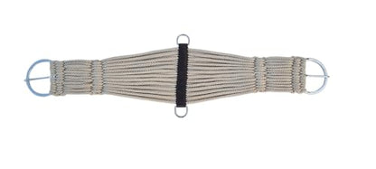 Horse Western 25 Strand Double Weave Mohair Roper Girth- Breathable Saddle Girth with Stainless Steel Buckles - color: Beige