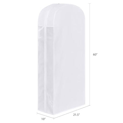60 Inch Premium Cotton Garment Bag for Hanging Clothes and Storage - size: 10"W x 60"H-3pcs