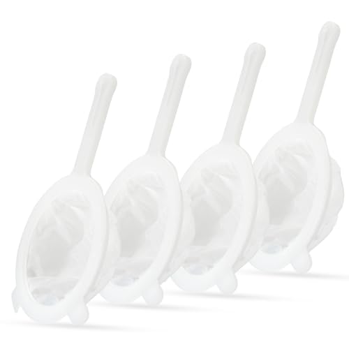 Premium Multi-Mesh Strainer Set, 4 Pack - 100/200/300/400 Mesh, Nylon & Plastic Fine Mesh Sieve for Tea, Coffe, Nut Milk, Juice, Broth, Smoothies, Reusable & Easy to Clean, Durable,Dishwarer Safe