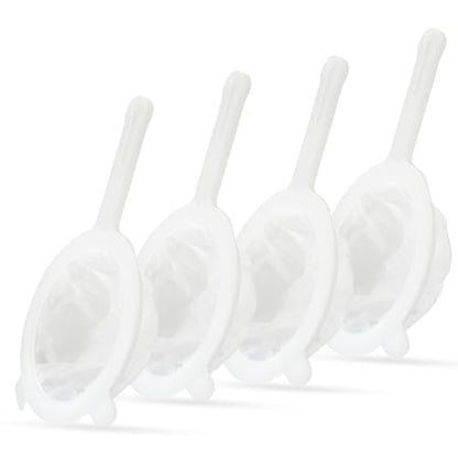 Premium Multi-Mesh Strainer Set, 4 Pack - 100/200/300/400 Mesh, Nylon & Plastic Fine Mesh Sieve for Tea, Coffe, Nut Milk, Juice, Broth, Smoothies, Reusable & Easy to Clean, Durable,Dishwarer Safe