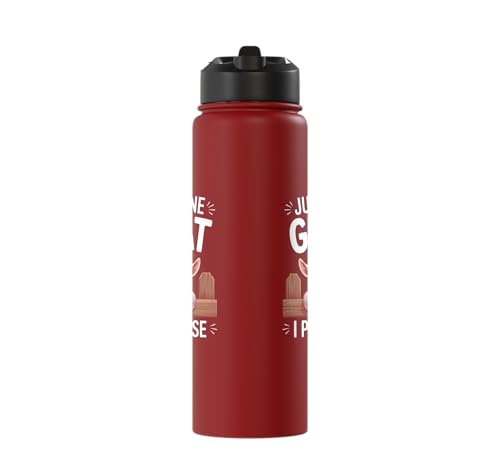 Just One Goat I Promise Cute Coat Pygmy Goat Farmer Stainless Steel Insulated Water Bottle - color: Red