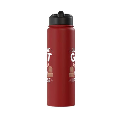 Just One Goat I Promise Cute Coat Pygmy Goat Farmer Stainless Steel Insulated Water Bottle - color: Red