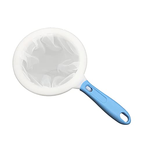 2 IN 1 Kitchen Ultra-fine Mesh Filter Nylon Sieve Food Strainer 400 Mesh Filtering Colander Portable Reusable Sifter with Detachable Handle - color: 400Mesh Blue Handle
