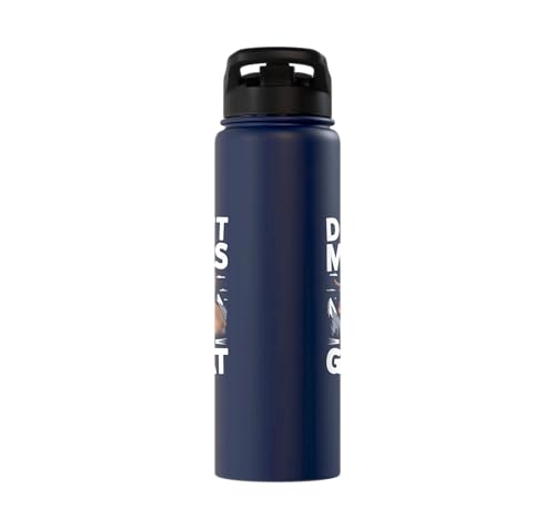 Don´t Mess With My Goat Cute Coat Pygmy Goat Farmer Stainless Steel Insulated Water Bottle - color: Navy Blue
