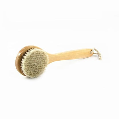 11.8 Inch Long Wooden Handle Dry Body Brush Back Scrubber, Bath Shower Brush Scrubber with Soft Horsehair Mane Natural Bristles, Good for Cellulite, Detox, Exfoliating, Blood Circulation,etc. - size: 11.8 Inch Long Handle Wooden Horsehair