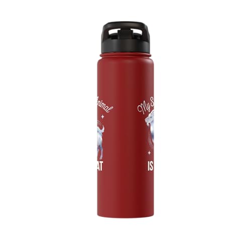 My Spirit Animal Is A Coat Cute Coat Pygmy Goat Farmer Stainless Steel Insulated Water Bottle - color: Red