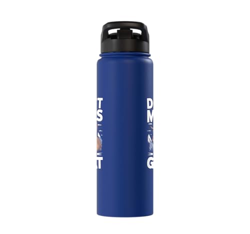 Don´t Mess With My Goat Cute Coat Pygmy Goat Farmer Stainless Steel Insulated Water Bottle - color: Royal Blue