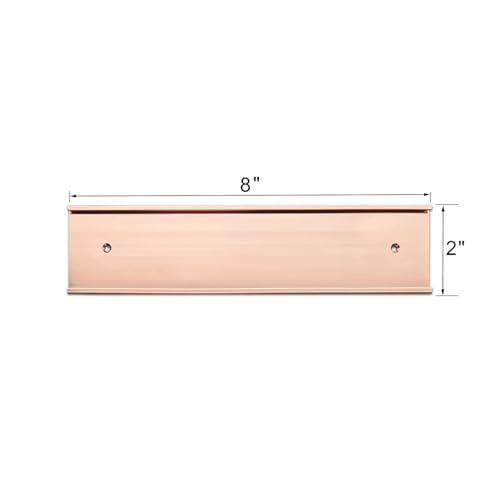 2“ × 8” Name Plate Wall Or Door Holder 5Pack Rose Gold - color: Rose Gold
