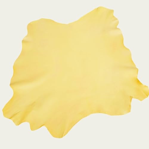 Sheep Skin, 0.7-1.0mm Thick, for Gloves, Clothing, Leather Sheets for Crafts and Arts (Yellow 6-7 Square feet) - color: Yellow 6-7 square feet