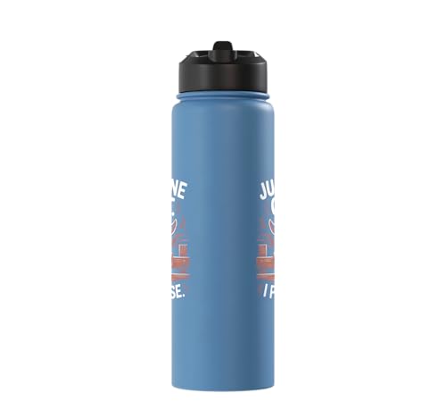 Just One Goat I Promise Cute Coat Pygmy Goat Farmer Stainless Steel Insulated Water Bottle - color: Light Blue
